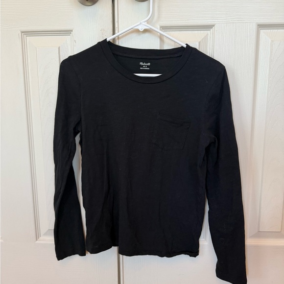 MADEWELL Long Sleeve Black Crewneck Cotton Tee Shirt size Small - Picture 5 of 7